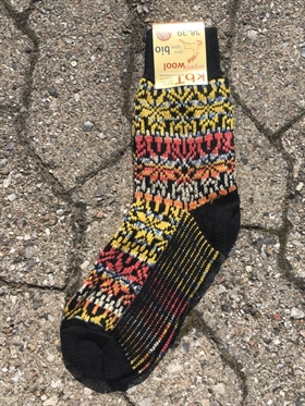 Varme sokker kvinder. Farverige sokker i økologisk uld.