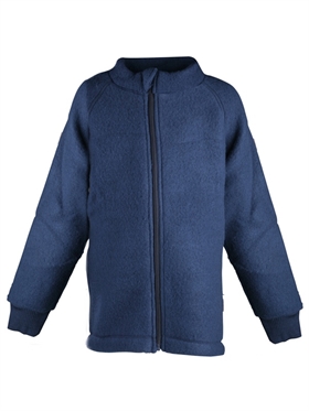 Fleecetrøje uld til børn fra Mikk-Line. Fleecejakke